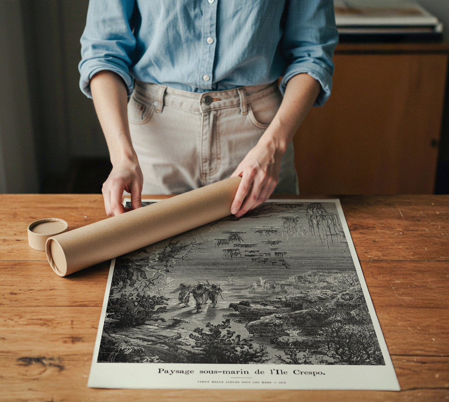 Jules Verne set of 3 prints – 20,000 Leagues Under the Sea posters, bundle of 3, Nautilus wall art, Vingt Mille Lieues sous les mers