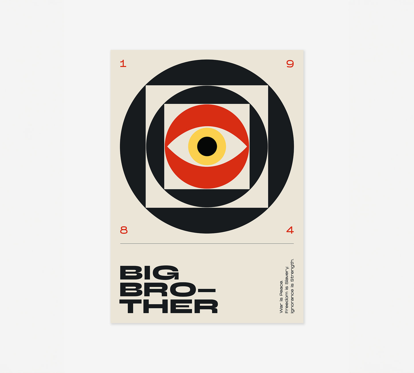 1984 Poster – George Orwell Contemporary Typography Art Print