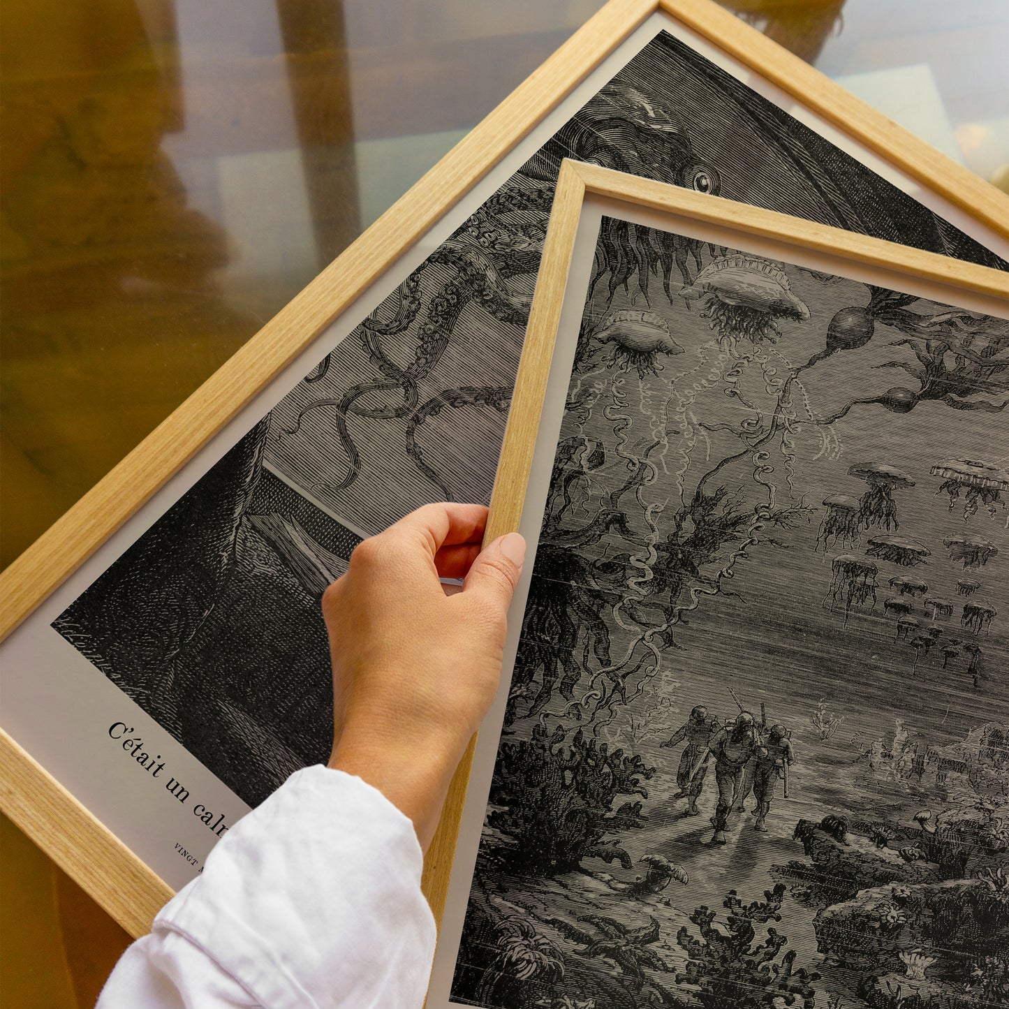 Jules Verne set of 3 prints – 20,000 Leagues Under the Sea posters, bundle of 3, Nautilus wall art, Vingt Mille Lieues sous les mers