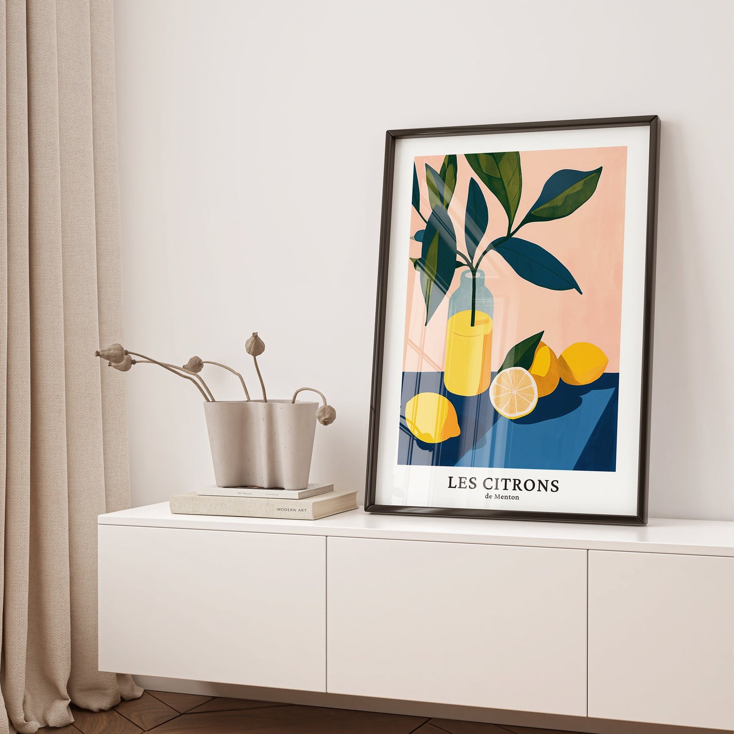 Les Citrons de Menton – French Lemon Kitchen Poster, Contemporary Art Print