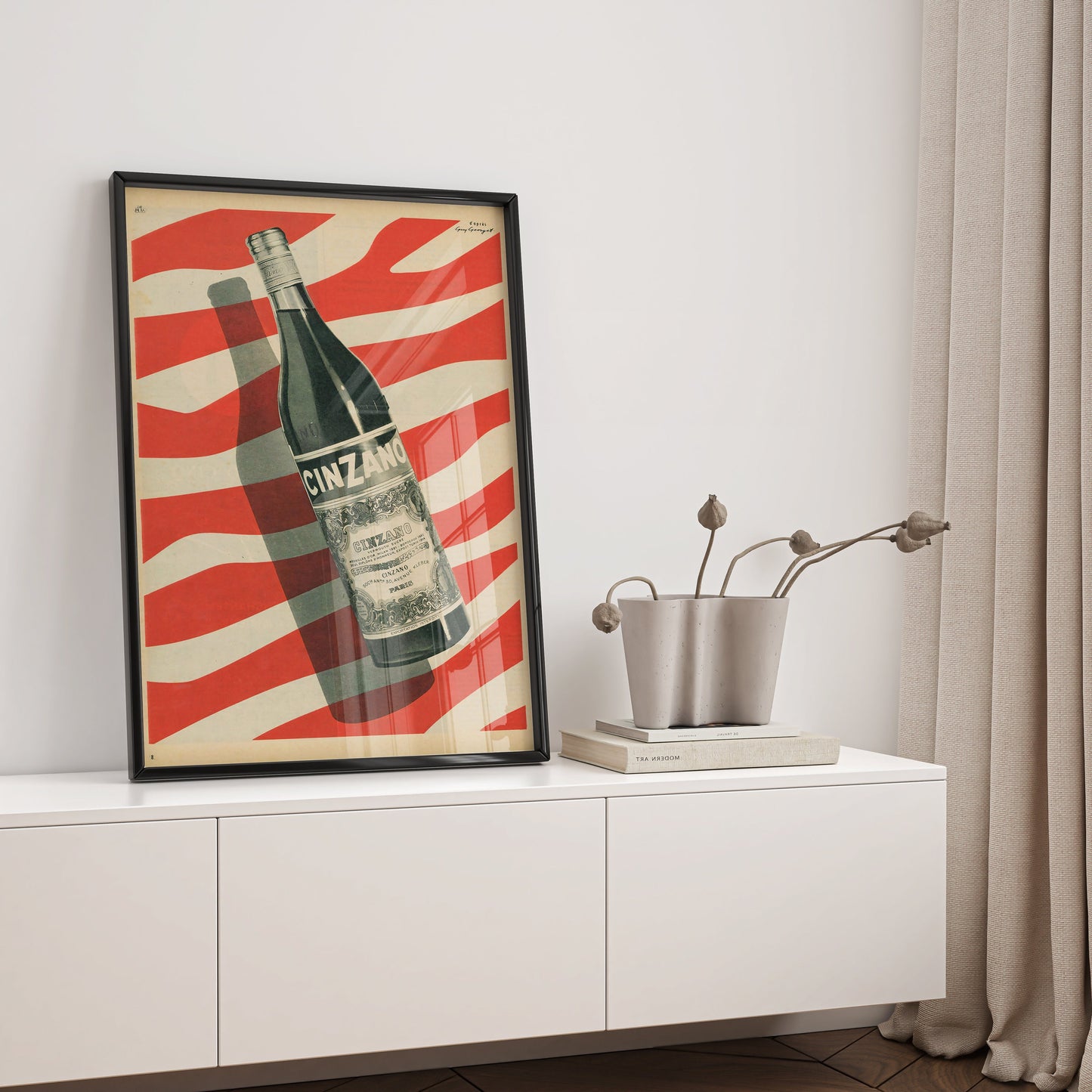 Cinzano Poster – Vintage Italian Aperitif Print, Retro Bar Art