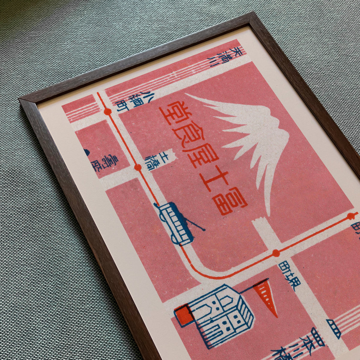 Mount Fuji & Tram — Vintage Matchbox Art Print