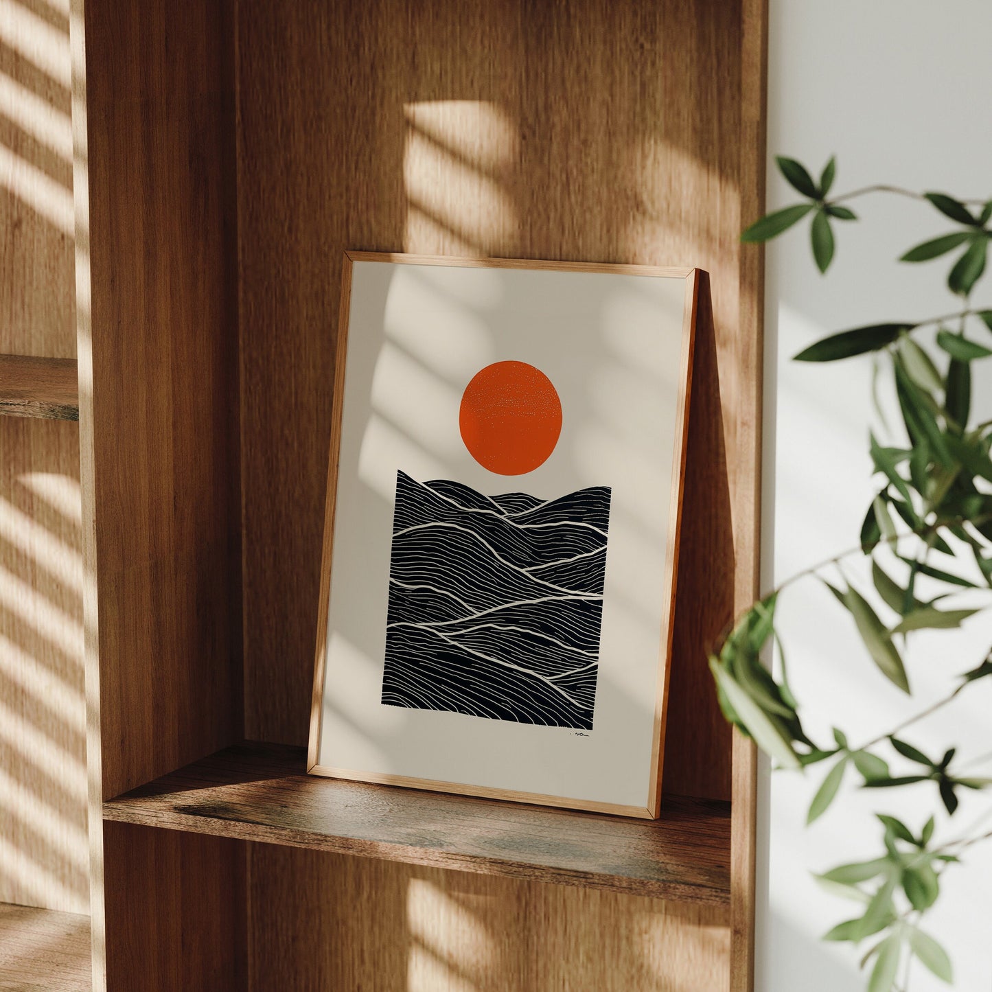 Sun and Waves – Minimal Japanese Print