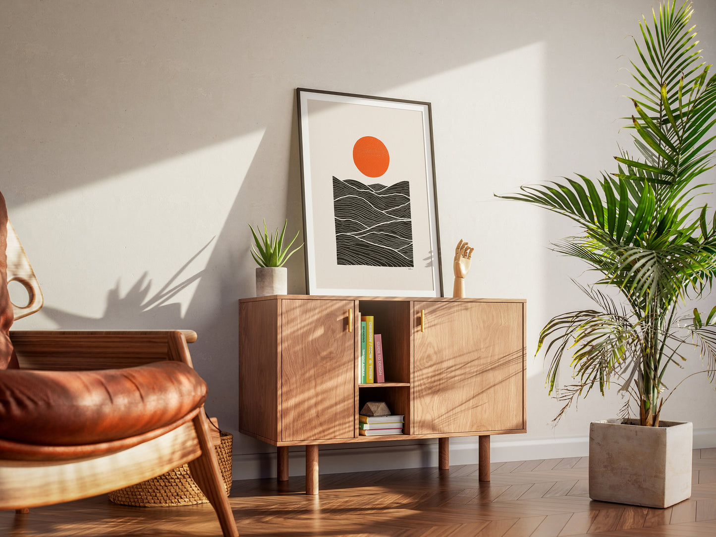 Sun and Waves – Minimal Japanese Print